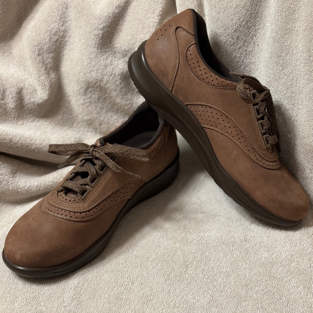 SAS Walk Easy Comfort Walking Shoes‎ Womens 8.5 S Brown Lace Up Casual